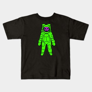 Green Astronaut Skeleton Kids T-Shirt